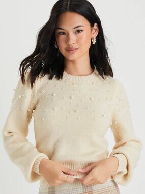 Lulus Ivory Pearl Pullover Sweater